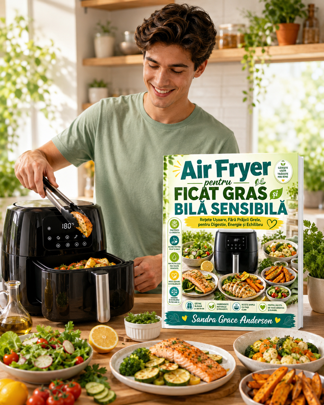 Air Fryer for Fatty Liver and Sensitive Gallbladder Easy Recipes, Without Heavy Frying, for Digestion, Energy and Balance